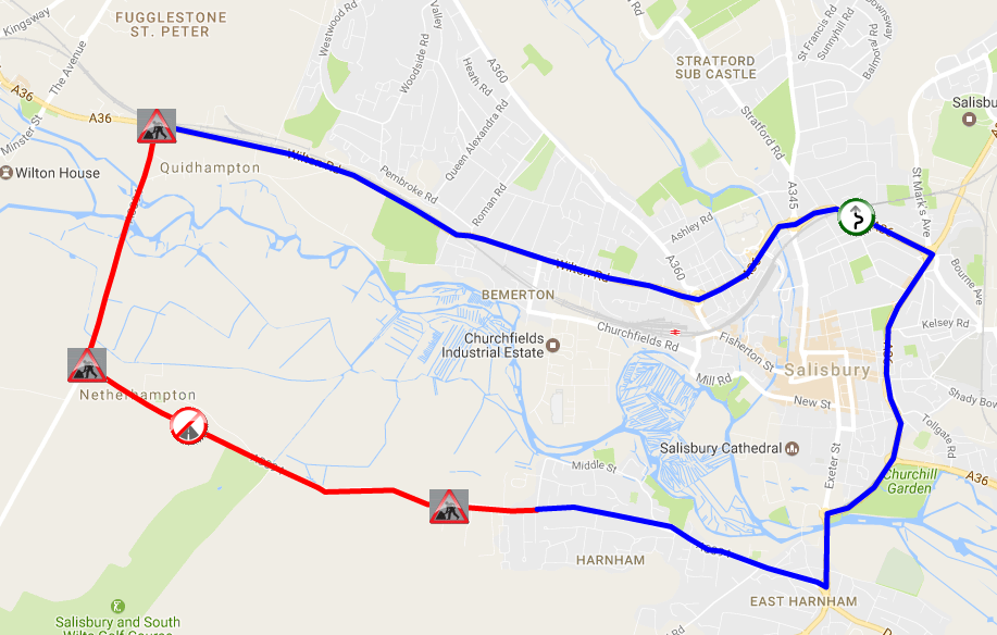 Extent of works and diversion route